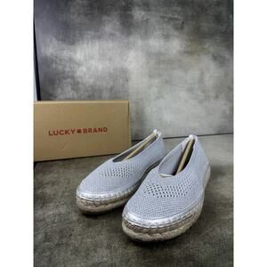Lucky Brand LK-Orena Silver Knit Slip-On Flats Women’s 9M Ortholite